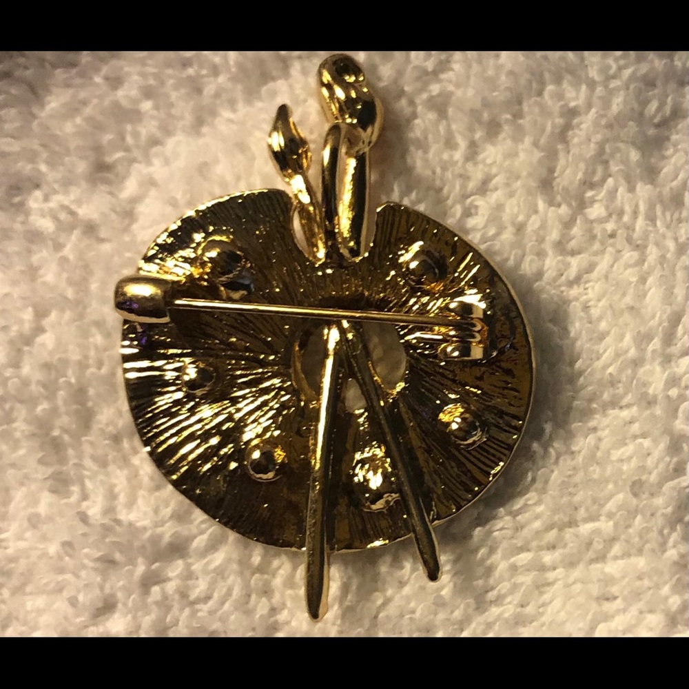 Enamel Draw Palette Brooch Artistry Pin - Picture 3 of 3
